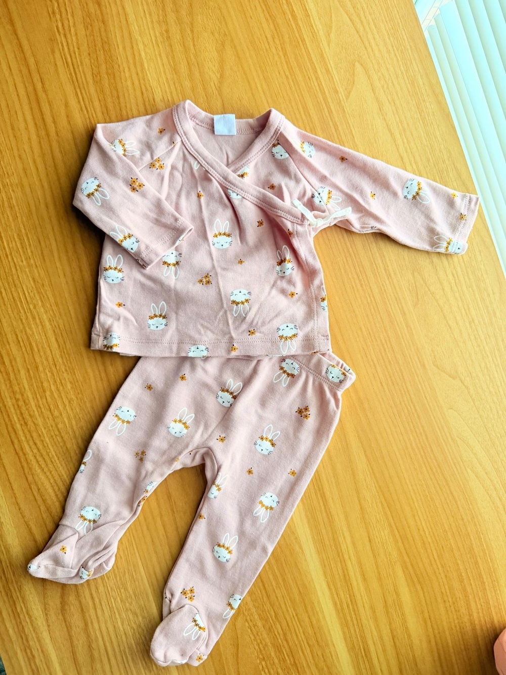 Target Pink Bunny Print Baby Pajama Set
